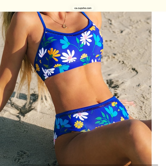 Cupshe Other - NWT- Blue Floral Bikini